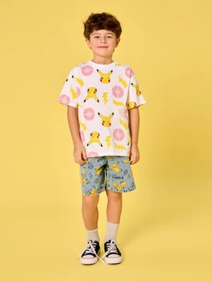 Sinsay - Koszulka z nadrukiem Pokémon - kremowy