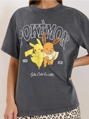 Sinsay - Koszulka z nadrukiem Pokémon - szary