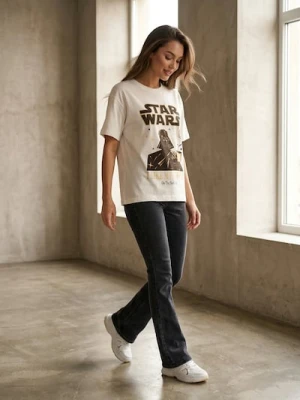 Sinsay - Koszulka z nadrukiem Star Wars - kremowy