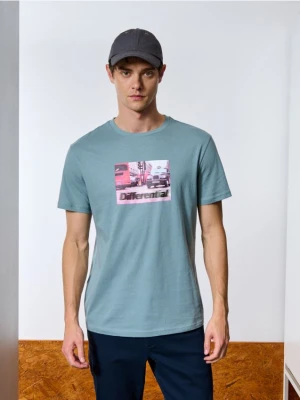 Sinsay - Koszulka z nadrukiem - szary