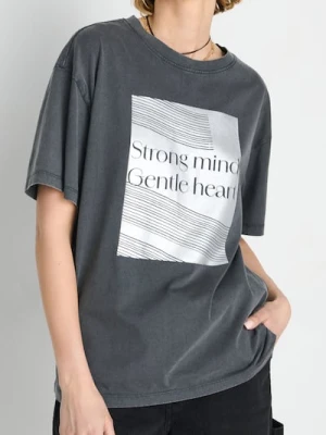 Sinsay - Koszulka z nadrukiem - szary