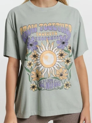 Sinsay - Koszulka z nadrukiem - szary