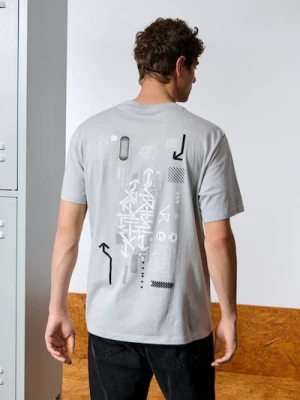 Sinsay - Koszulka z nadrukiem - szary