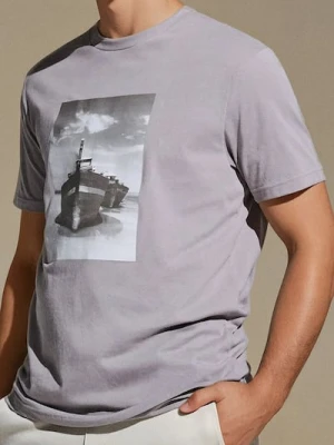 Sinsay - Koszulka z nadrukiem - szary