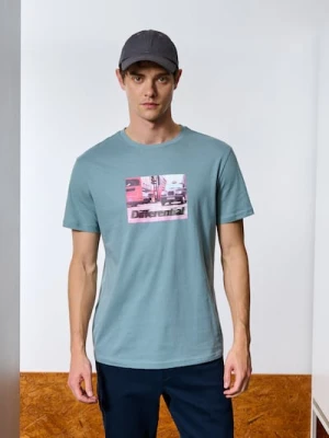 Sinsay - Koszulka z nadrukiem - szary