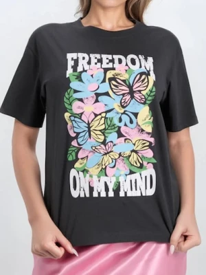 Sinsay - Koszulka z nadrukiem - szary