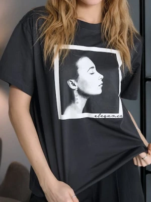 Sinsay - Koszulka z nadrukiem - szary