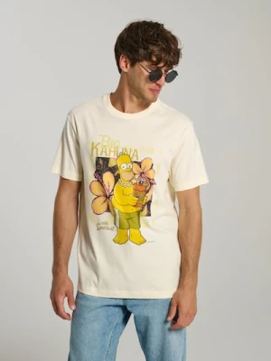 Sinsay - Koszulka z nadrukiem The Simpsons - kremowy