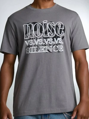 Sinsay - Koszulka z nadrukiem z bawełny - szary