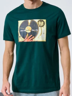 Sinsay - Koszulka z nadrukiem - zielony