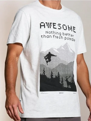 Sinsay - Koszulka z nadrukiem zimowym - szary