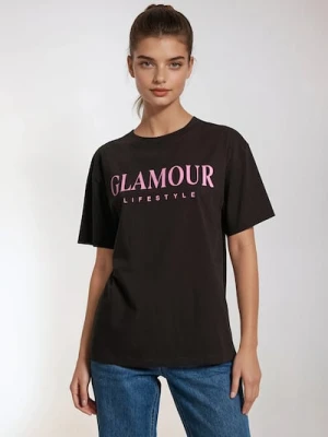 Sinsay - Koszulka z napisem - brązowy