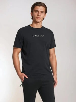 Sinsay - Koszulka z napisem - czarny