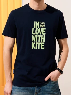 Sinsay - Koszulka z napisem - granatowy