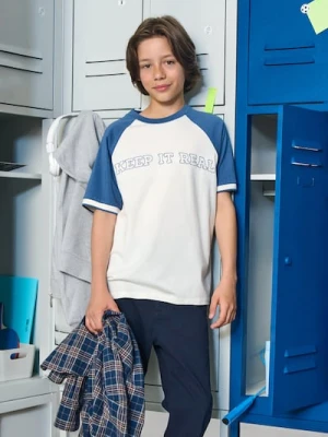 Sinsay - Koszulka z napisem - kremowy