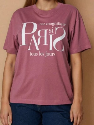 Sinsay - Koszulka z napisem - różowy