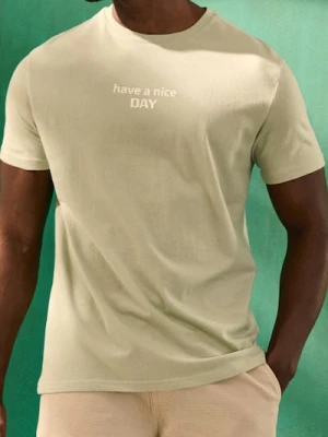 Sinsay - Koszulka z napisem - zielony