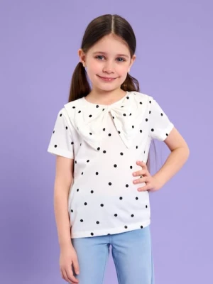 Sinsay - Koszulka z ozdobną kokardą przy dekolcie - wielobarwny