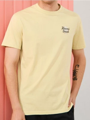 Sinsay - Koszulka z ozdobnym drobnym napisem - zielony