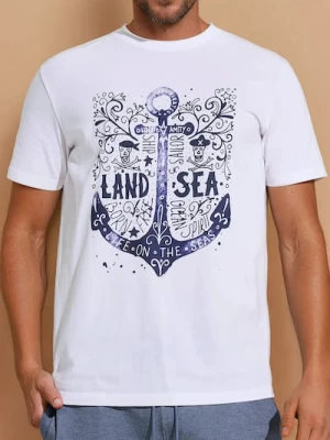 Sinsay - Koszulka z ozdobnym nadrukiem - biały