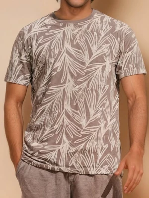 Sinsay - Koszulka z ozdobnym nadrukiem - brązowy