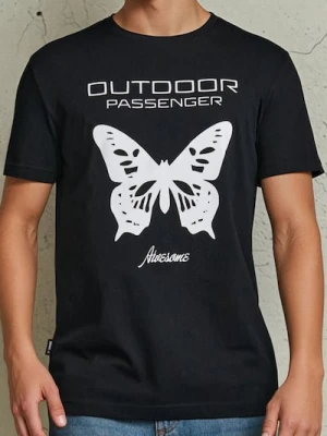 Sinsay - Koszulka z ozdobnym nadrukiem - czarny