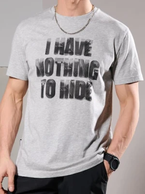 Sinsay - Koszulka z ozdobnym nadrukiem - szary