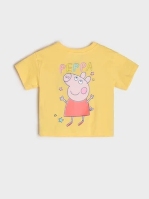 Sinsay - Koszulka z ozdobnym printem na plecach Peppa Pig - żółty