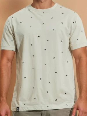 Sinsay - Koszulka z ozdobnym wzorem allover - zielony