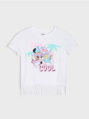 Sinsay - Koszulka z ozdobnymi frędzlami Minnie Mouse - różowy