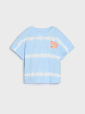 Sinsay - Koszulka z unikatowym printem w batikowym stylu - niebieski