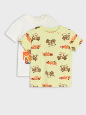 Sinsay - Koszulki 2 pack Cars - kremowy