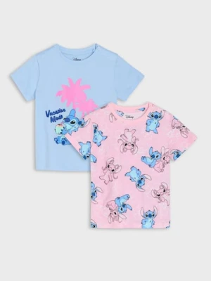 Sinsay - Koszulki 2 pack Stitch - błękitny