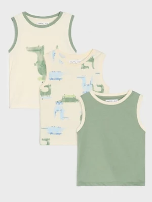 Sinsay - Koszulki 3 pack - kremowy