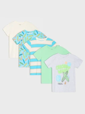 Sinsay - Koszulki 5 pack - żółty