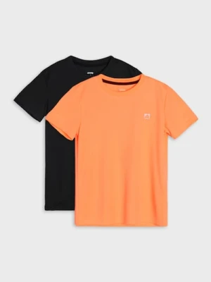 Sinsay - Koszulki sportowe z odblaskowym nadrukiem Active 2 pack - czarny