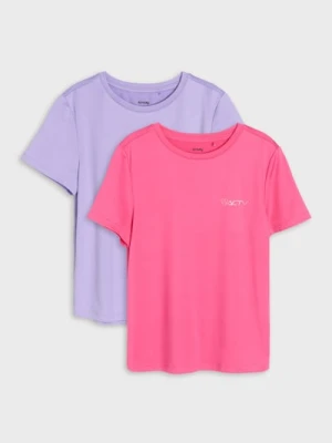 Sinsay - Koszulki sportowe z szybkoschnącej tkaniny 2 pack Active - różowy