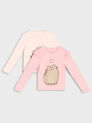 Sinsay - Koszulki z długimi rękawami 2 pack Pusheen the cat - różowy
