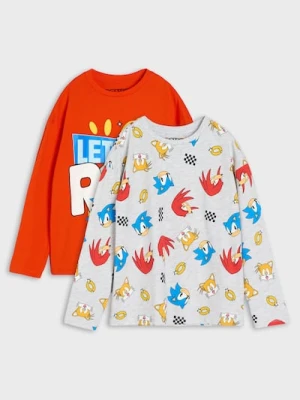 Sinsay - Koszulki z długimi rękawami 2 pack Sonic the Hedgehog - wielobarwny