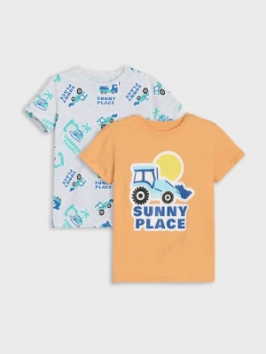 Sinsay - Koszulki z krótkim rękawem 2 pack - pomarańczowy