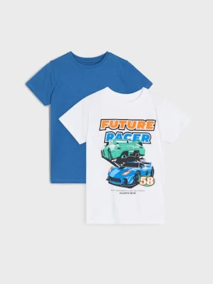 Sinsay - Koszulki z nadrukiem 2 pack - biały