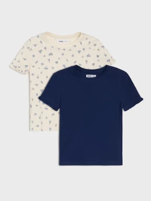 Sinsay - Koszulki z prążkowanej dzianiny 2 pack - wielobarwny