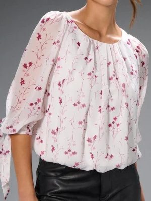 Sinsay - Koszulowa bluzka w kwiaty - wielobarwny