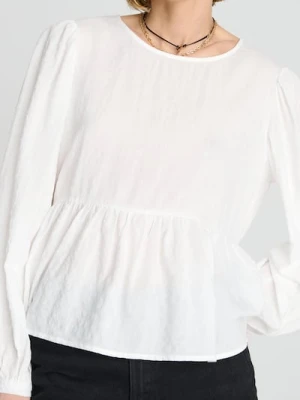 Sinsay - Koszulowa bluzka z wiskozą - biały