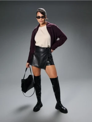 Sinsay - Kozaki muszkieterki z imitacji skóry - czarny