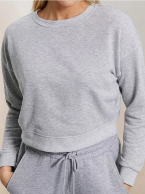 Sinsay - Krótka bluza crewneck - szary