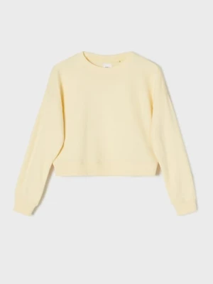 Sinsay - Krótka bluza crewneck - żółty