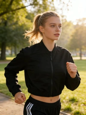 Sinsay - Krótka bluza sportowa z zamkiem - czarny