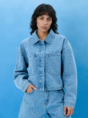 Sinsay - Krótka jeansowa katana - niebieski