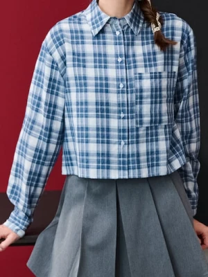 Sinsay - Krótka koszula w kratę - wielobarwny